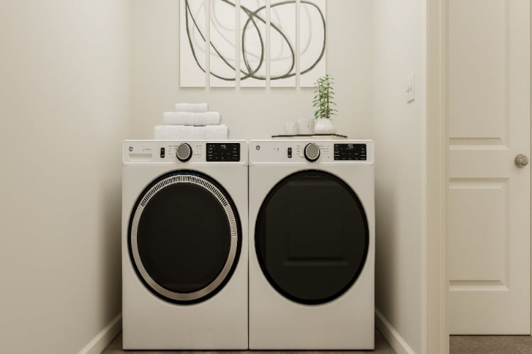A washing machine and dryer.