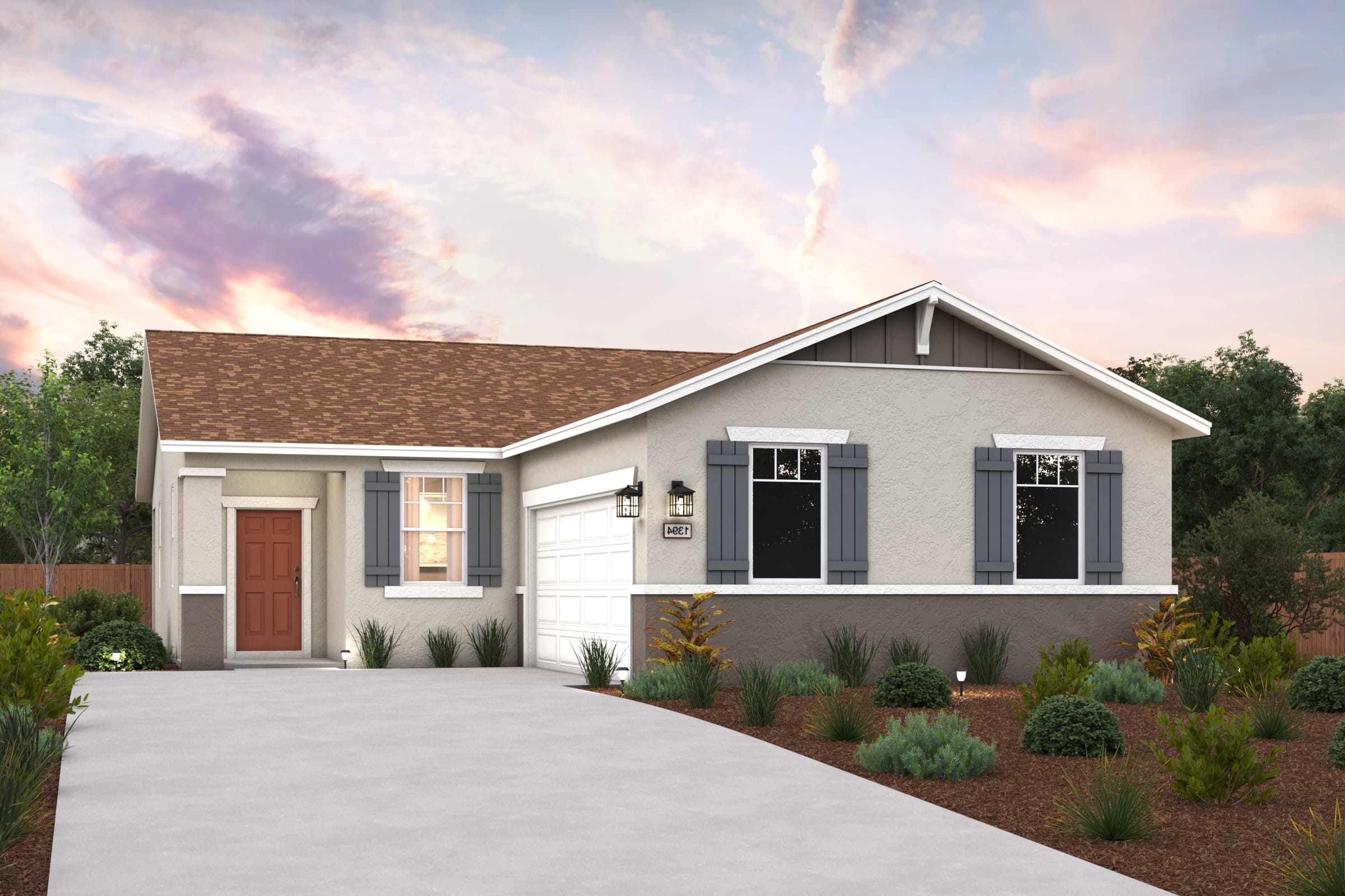 A house with a driveway.