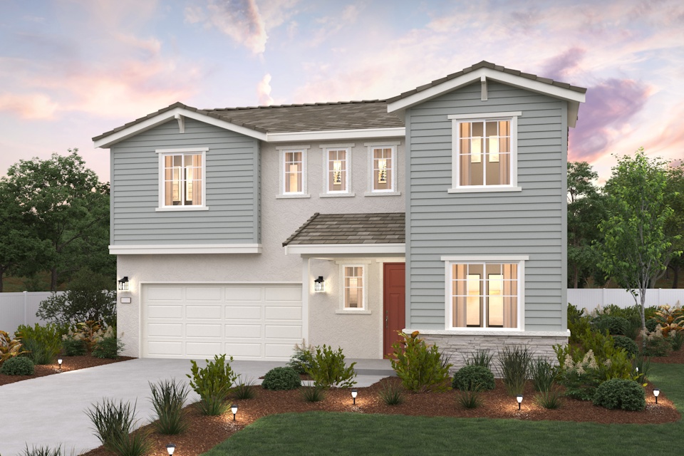 A house with a garage.