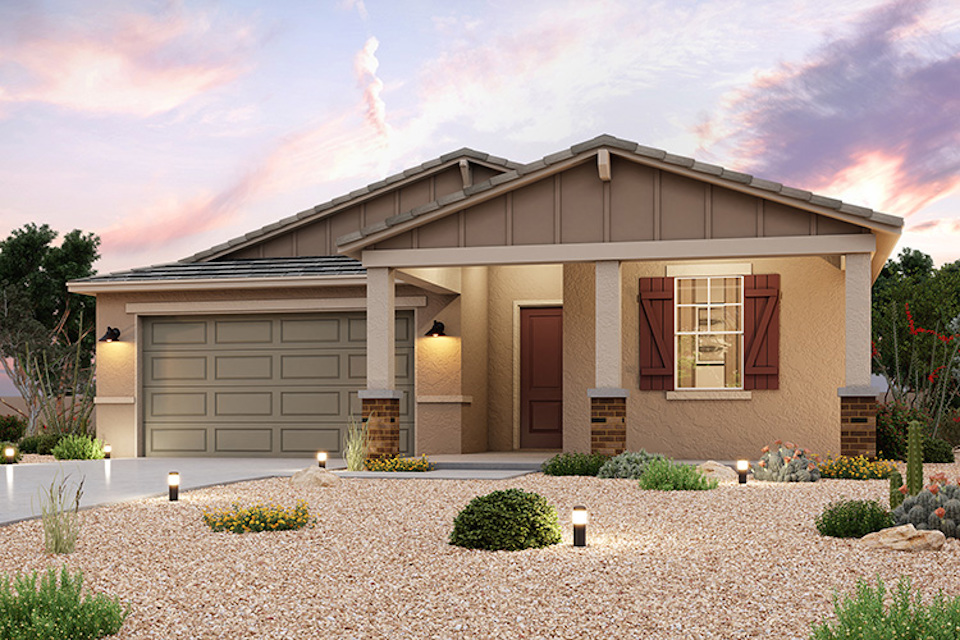 A house with a garage.