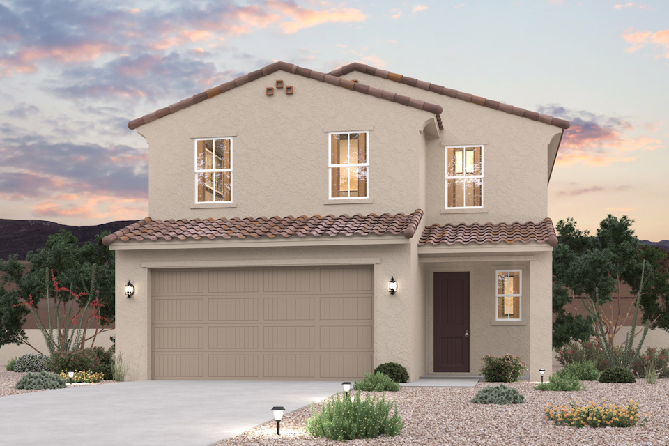A house with a garage.