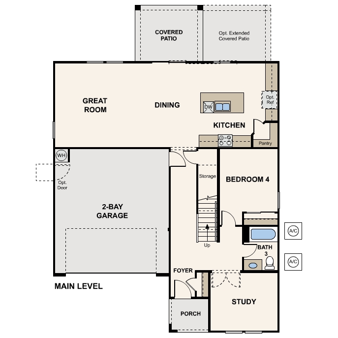 Floor Plan of New Home in Arizona near me Phoenix AZ Century Communities 2 story 4-bedroom floor plan with an additional Study + Loft in Florence AZ Near Queen Creek USDA Loan VA Loan Eligible Near Hunt Highway with community Pool, and more!