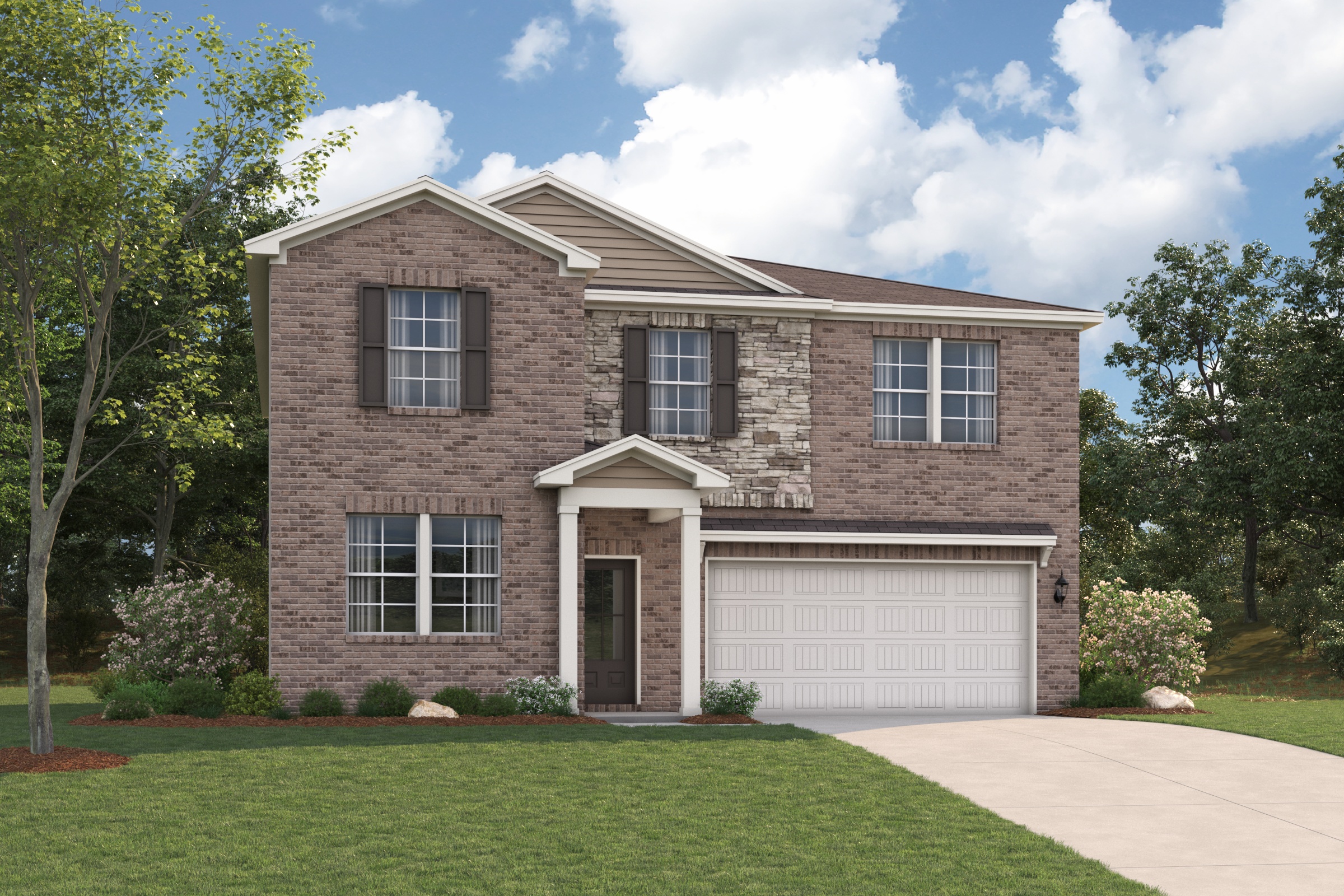 A house with a garage.