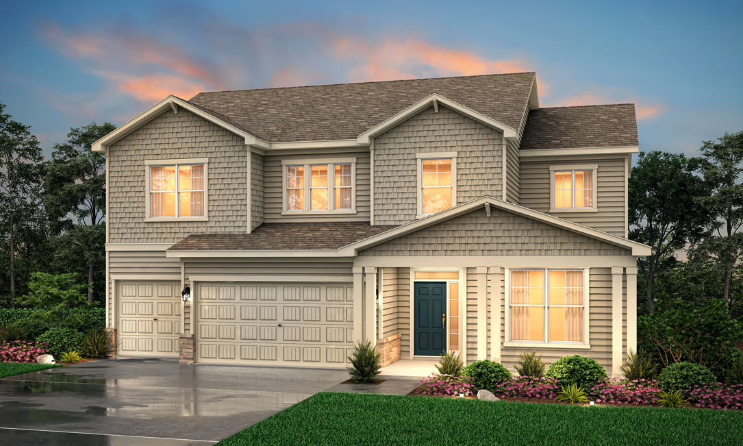 A house with a driveway.