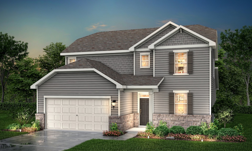A house with a garage.