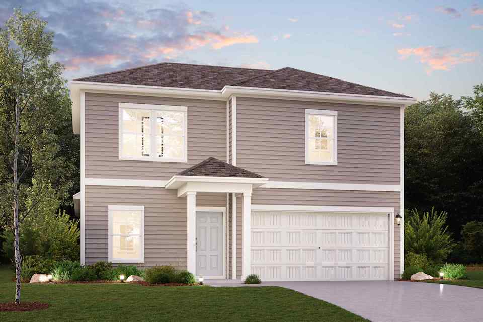 A house with a garage.