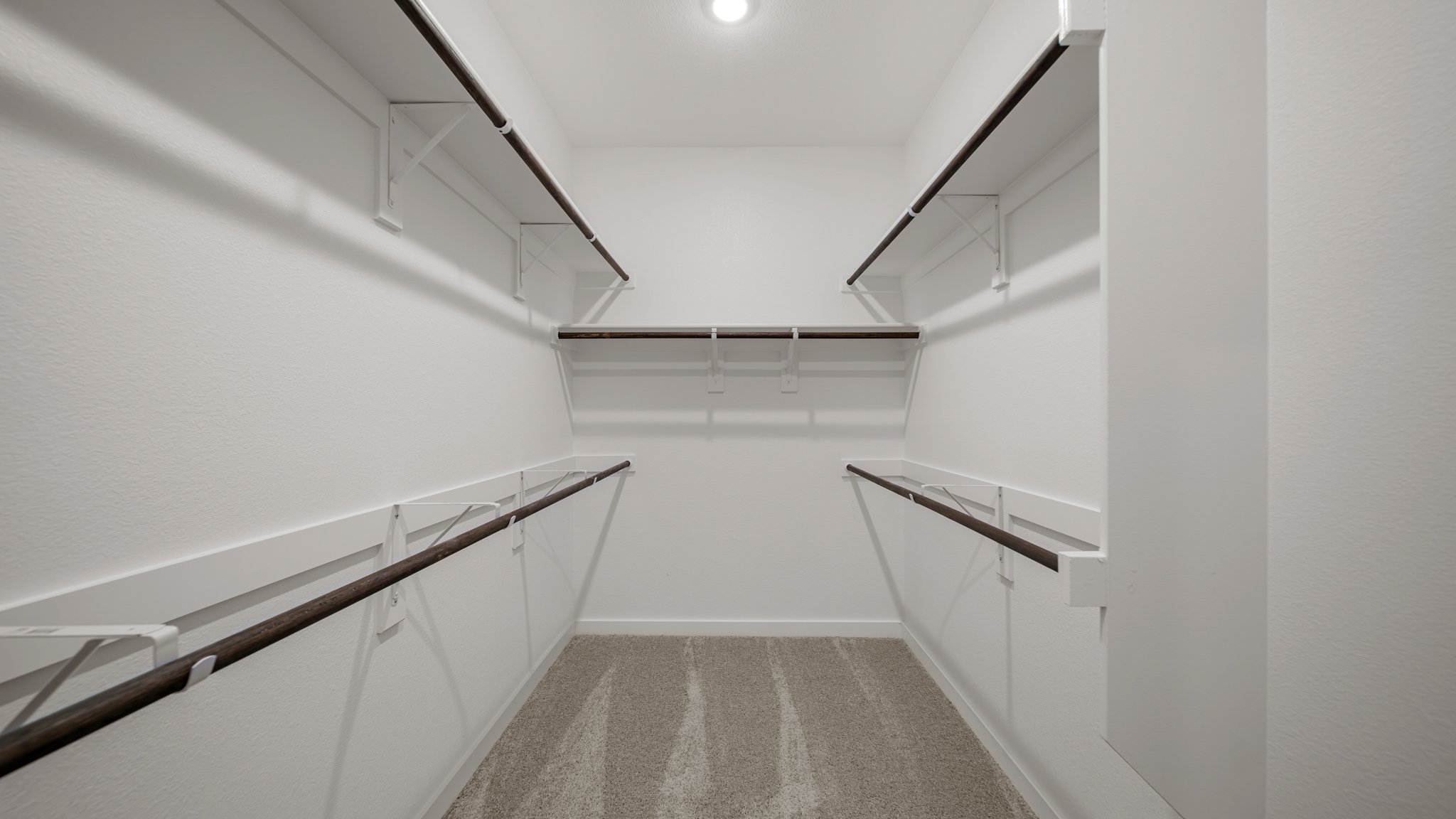 A white staircase in a building.