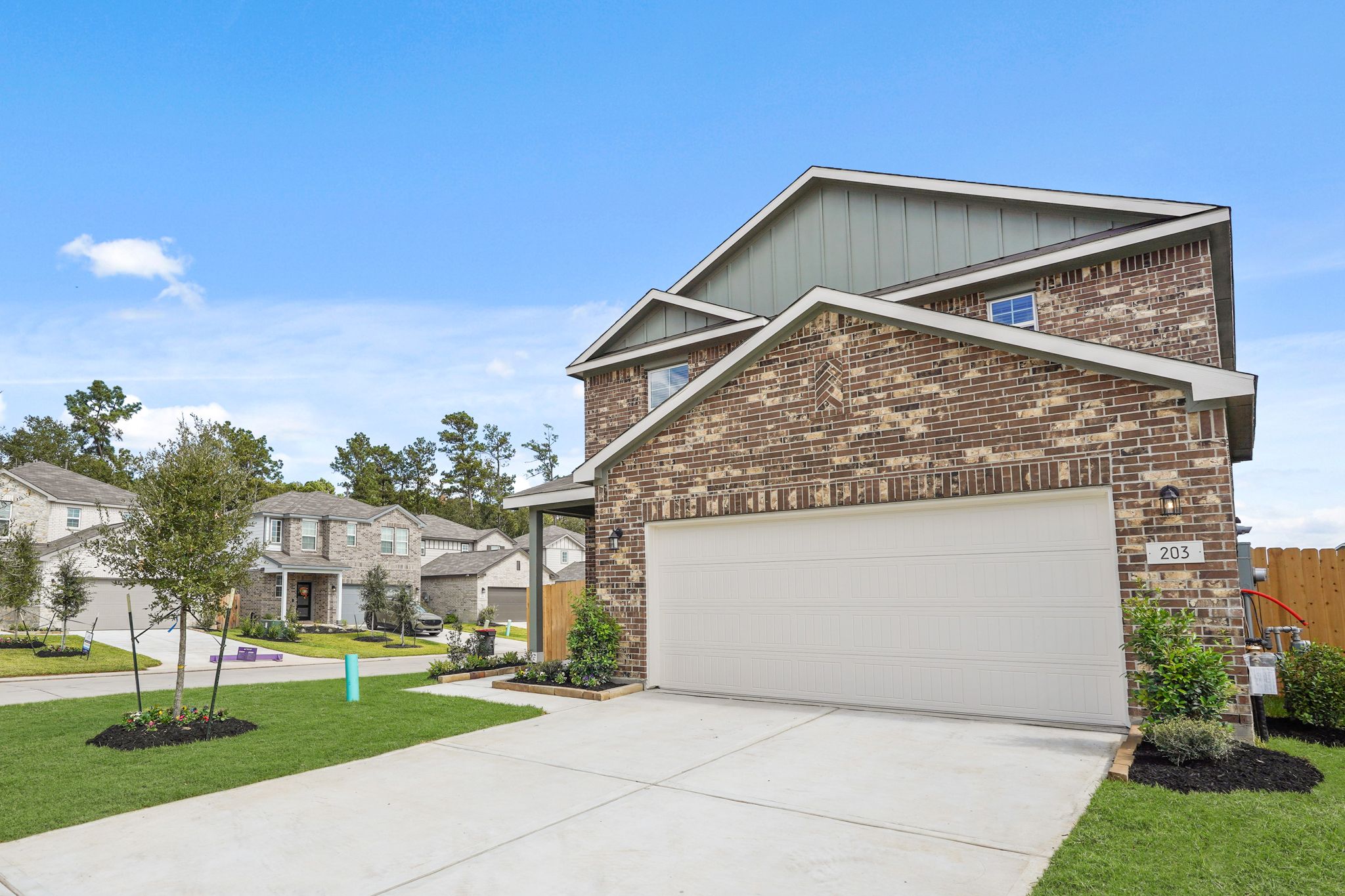 A house with a garage.