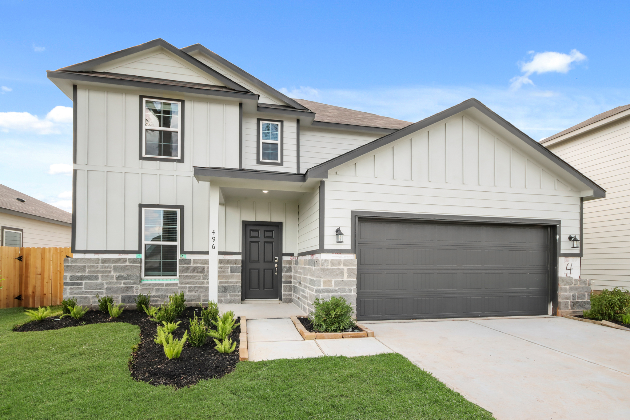 A house with a garage.