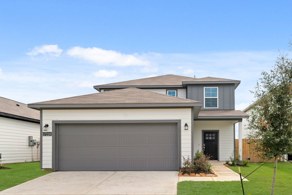 A house with a garage.