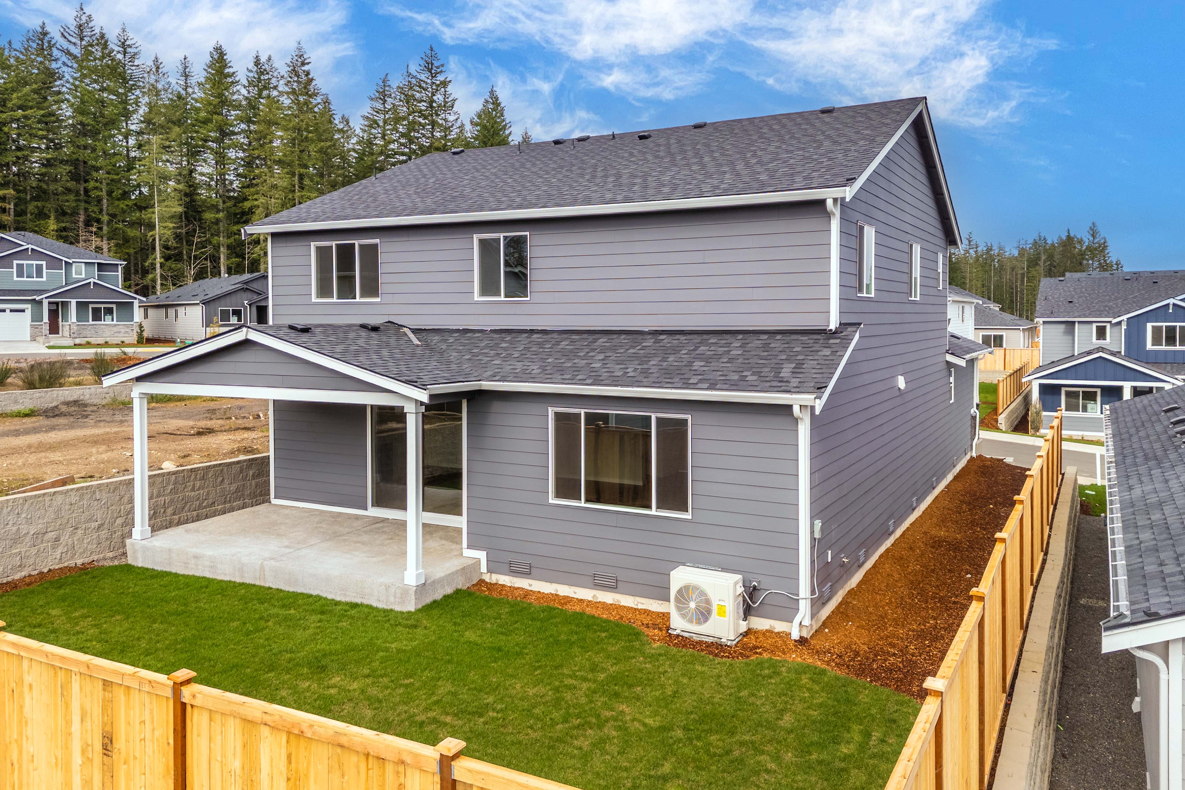 A house with a fence around it.