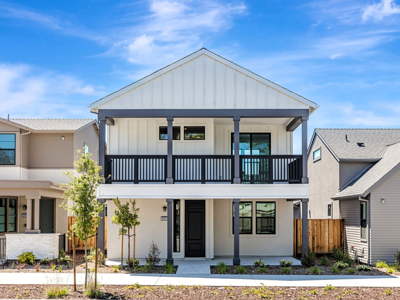 A house with a fence around it.